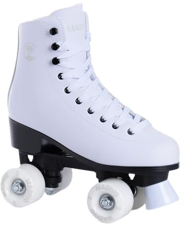 MADIVO Classici pattini a rotelle da donna, stile retrò, cuscinetti a sfera ABEC-7, pattini in linea, colore bianco, misura 35, 36, 37, 38, 39, 40, 43