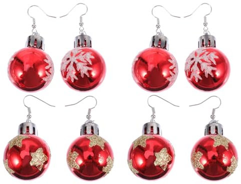 Amosfun 4paare Weihnachtsball Ohrringe Kreative Ohrhänger Hellblauen Weihnachtskugeln Stilvolle Ohrringe Für Damen Für Partys Und Festliche Anlässe