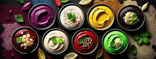 artissimo, Glasbild, 80x30cm, AG5441A, Essen und Trinken: Orientalische Bowls, Bild aus Glas, moderne Wanddekoration aus Glas, Wandbild Küche modern, Küchenbild bunt