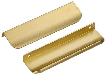 Ndjiloik 10 Stück Versteckter Türgriff Schrankgriffe Möbelgriffe Aluminiumlegierung für Kleiderschrank Tür Schubladen,Golden,Gesamtlänge 150MM