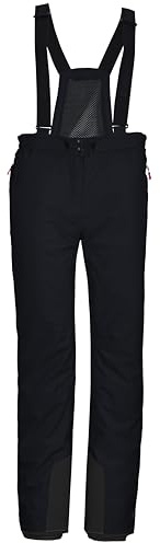 killtec Damen Skihose/Funktionshose mit abnehmbaren Trägern, Kantenschutz und Schneefang KSW 50 WMN SKI PNTS, schwarz blau, 38, 41986-000