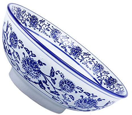ABOOFAN 1pc Ceramic Bowl Big Bowls for Mixing Large Ramen Bowls Ramen Serving Bowl Salad Bowl Dinner Bowls Blue Shaving Kit Soup Plate Cereal Container Asian Noodle Bowl Ceramics