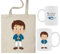 ELISA BOTELLA Pack taza comunion + bolsa de tela, kit regalo comunion bolsa de tela con taza mi primera comunion (Pack Comunión Niño)