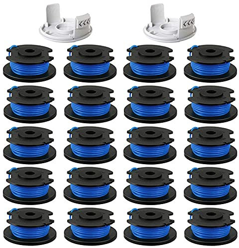 Rasentrimmer-Ersatzspule, kompatibel mit Ryobi One+ AC14RL3A, Olt1832 Rac124, 1,6 mm Rasentrimmerschnur, Ersatz für Ryobi 18 V, 24 V, 40 V, Rasentrimmer, schnurlose Trimmerschnur, 3,4 m (22pcs)