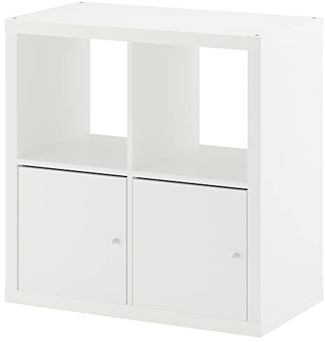 KALLAX shelving unit with doors, 77x77 cm, white