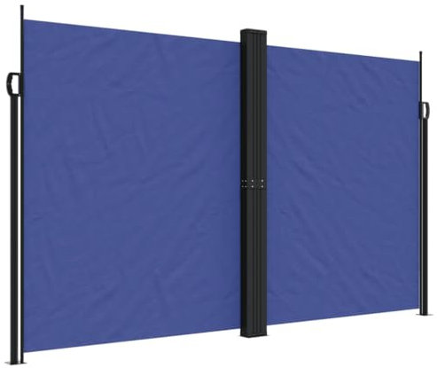 vidaXL Auvent Latéral Rétractable, Brise-Vue de Jardin, Écran de Protection, Écran de Balcon Terrasse Arrière-Cour Extérieur, Bleu 200x1000 cm