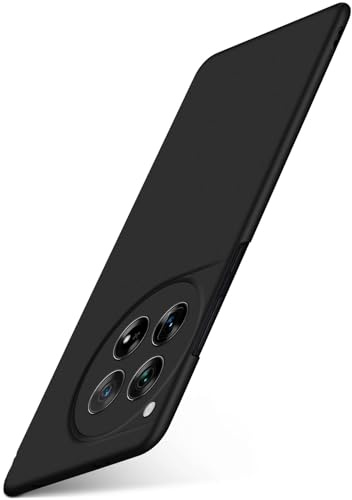 moex für OnePlus 12R Hülle Ultra Dünn, Schutzhülle mit erhöhtem Kameraschutz, Slim Cover Hardcase Backcover, Dünnste Handyhülle Minimalistisch Alpha Case, Matt Schwarz