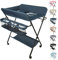 OHMG Baby Wickelkombi Klappbare Wickelkommode,Wickeltisch mit Rollen,Mobiler Wickeltisch mit Wickelauflage,Sicherheitsgurt und Ablagefächern,Wasserdicht und Höhenverstellbar,Stabil