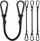 Spanngummi mit Karabiner, Expander mit Karabinerhaken 50cm, Gepäckspanner schwarz 4er Set, 100% Latex Gummispanner für Sonnensegel, Tarpaulins, Garten, Fahrrad, Auto, Ladung