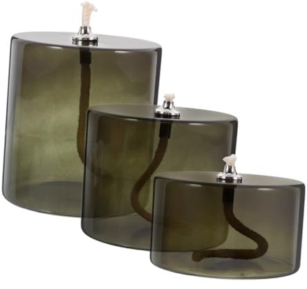 Garneck Ensemble de Lampes à Huile Vintage Élégantes 3 Bougeoirs en Verre Pas Besoin D'huile Décoration D'intérieur pour Le Salon