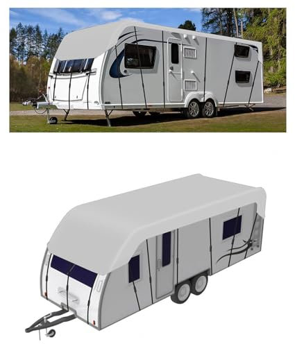 LFLIFENG 210D Oxford-Gewebe 210D Oxford-Gewebe Wohnwagen Schutzdach Zusammenklappbar, Leicht Zu Reinigen Sonnensegel Auto Camping Geeignet Für Jede Jahreszeit Und Jedes Klima,Grey-5m×3m