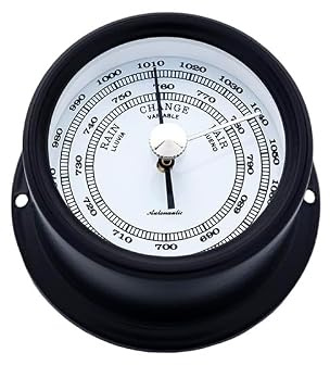 Autonautic - Verchromtes Messing Nautisches Aneroid-Barometer, hohe Widerstandsfähigkeit gegenüber maritimen Einflüssen, für Boote oder zur Dekoration - 72mm (ø) - Made in Spain.