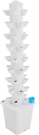 panfudongk Sistema hidropónico Torre Hidropónica Jardín de hierbas para interiores Sistema de cultivo hidropónico con 45 sitios de plantas bomba de agua 20 l vertical para flores y verduras