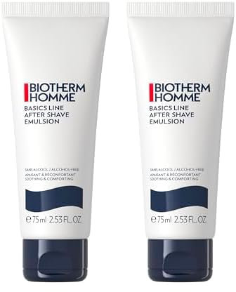 Biotherm Homme After Shave Emulsion, beruhigender Rasierbalsam gegen Hautreizungen, mit Sheabutter und wertvollen Ölen, pflegendes After-Shave für Männer, für empfindliche und trockene Haut, 75 ml