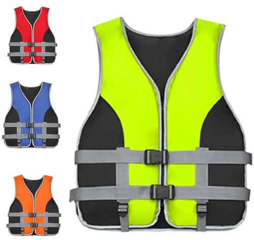 Schwimmweste Erwachsene, Rettungsweste für Erwachsene & Kinder, Auftriebsweste Erwachsene 25-120Kg, Life Jacket Adult, schwimmhilfe für Sup, Kajakfahren, Surfen, Wassersport (Grün,XL)