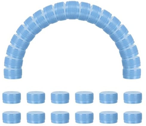 sourcing map 50pcs Plastic Bottle Caps, 30mm Bottle Screw Lid Top Water Bottles Top Cap for DIY Development Imagination Intelligence Craft Scrapbook Creative Gifts, Matt Blue