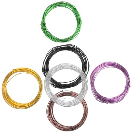 Angoily 6 Rollos Alambre de Aluminio de Flexible y Colorido para Manualidades de Colores Vibrantes para Joyería Decoración y Proyectos DIY Resistente y Duradero para Creativo
