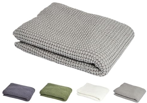 beties - PUR.Nature - Sauna Body Wrap Duschtuch aus Waffelpique; Premium-Halbleinen Qualität (europäischer Flachs 350 g/m²) – großes Wellness/Spa Badetuch – nordisch & natürlich in Nebel-grau
