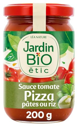JARDIN BIO ETIC - Sauce Tomate Onctueuse et Authentique pour Pizza, Bocal 200g - Lot de 4