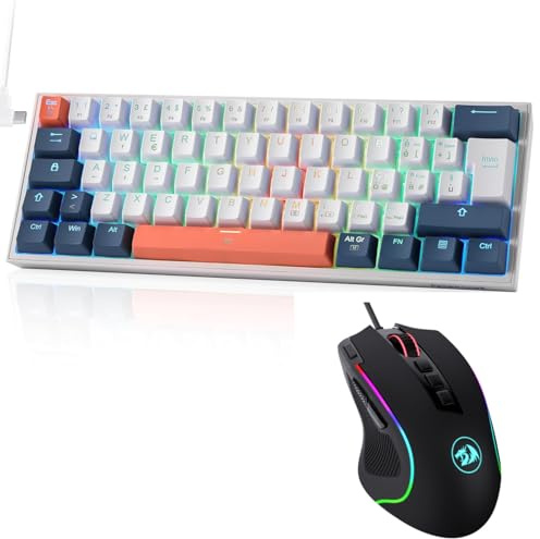 Redragon K617 Fizz 60% Wired RGB Tastiera Gaming & M612 Predator RGB Gaming Mouse bundle