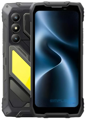SIMPLETEK - Rugged Smartphone 6.67 5G - 8GB 256GB - Dual SIM NFC - Black | IP68, 120Hz, 15000mAh, 33W, 16MP, 13MP, 5G, NFC, WiFi 5, Bluetooth 5.0, Android 16, TF up to 2TB, 140dB