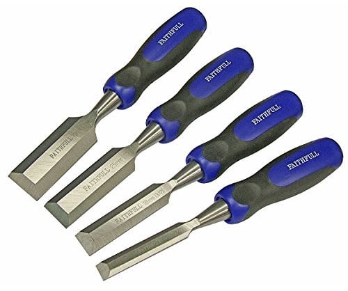 Faithfull WCBUTTS4 Bevel Edge Butt Chisel Set (4 Pieces)