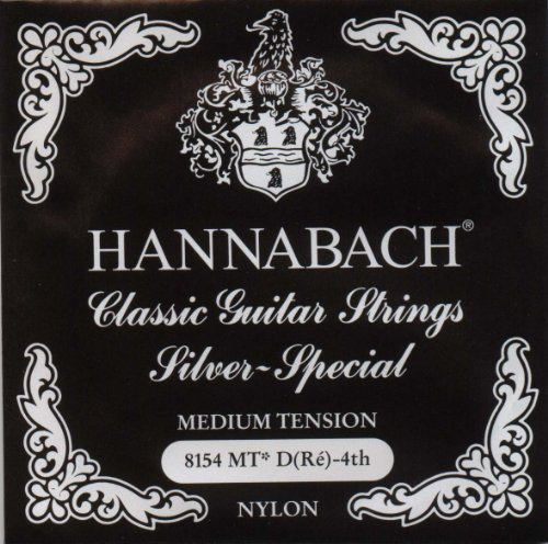 Hannabach Corde per chitarra classica Serie 815 Medium Tension Silver Special, corde singole D4/Re4