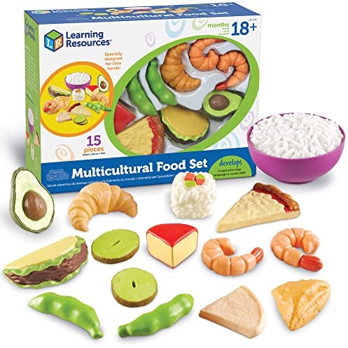 Learning Resources New Sprouts Multicultural Play Food Set - Toddler Groceries Toys, Imaginative Play, Kids Kitchen Playset Accessories, Pretend Playset for Toddlers, Toy Gifts for Boys and Girls