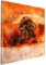 Feeby Bilder Stier 70x70 cm Wohnzimmer Schlafzimmer Büro Flur Küche Wandbilder Modern Bild auf Leinwand Wanddekoration Kunstdruck Design Rot Orange Braun