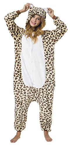 Katara 1744 - Costume Animale Pigiama intero Kigurumi Carnevale, Leopardo - Taglia M