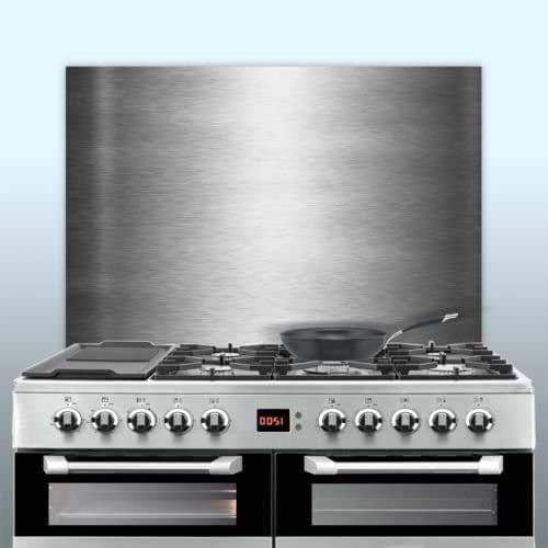 Displaypro 0.9mm Thick Brushed Stainless Steel Kitchen Cooker Hob Wall Splashback (900, 750)