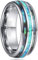 NUNCAD Ring Damen/Herren Opal Grün + Muschel silber 8mm Unisex Wolfram Ring Comfort Fit Design für Hochzeit Alltag und Jahrestag Größe 54.4 (17.3)