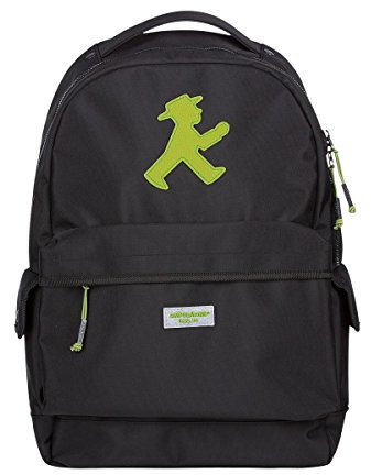 AMPELMANN Rucksack Backpacker Schwarz mit grünen Ampelmann (schwarz/grün)