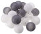 Guirlande lumineuse Led, DOTBUY Intérieur Pile Lumiere Décoration Chambre Enfant Boules Coton Chaîne Leds Pour Maison La Saint Valentin Noël Fêtes Mariage (1.8m / 10 Boule lumière, Gris et blanc)