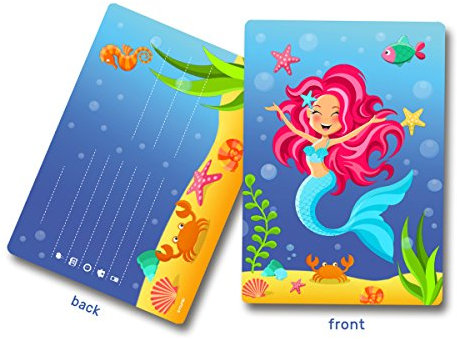 Folat Meerjungfrau Einladungskarten - 8 Stück