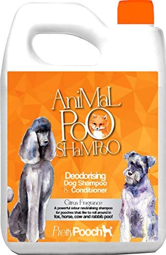 Pretty Pooch Fox Poo Dog Shampoo & Conditioner for Smelly Dogs - 2 Litres (Citrus Fragrance) - Sensitive Deodorising Dog Shampoo - Eliminates Fox Poo & Other Odours