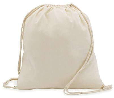 DISOK. Lote de 50 mochilas de cuerdas gruesas en tejido 100% algodón de suave acabado en color natural. Con cuerdas autocierre a juego.