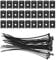 Fippy Lot de 150 Pièces fixations de serre-câbles Base de montage d'attache-zip noire avec 150 colliers de serrage en nylon noir