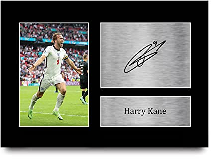 HWC Trading Harry Kane Gift-Autogramm, A4, gedrucktes Autogramm, England, Foto, Display