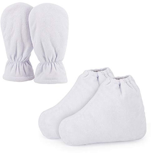 Paraffin Wachs Handschuhe und Stiefeletten, Segbeauty Wachs Bad Pflegehandschuhe Cozies Frottee Baumwolle Schutzhandschuhe für die Wärmetherapie Spa Behandlung Bräunung