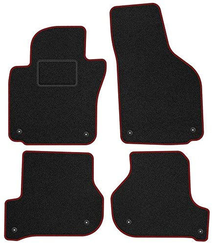 MOTOS Velours Standard Velours-Fußmatten passend für Skoda Octavia II 2004-2008 - Standard, Gewebt, Rot fußmatten Auto - Erleben Sie neuen Fahrkomfort mit einem Velours- Auto fußmatten Satz für Ihr