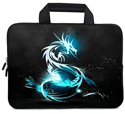 XMBFZ 15.6 Laptop Sleeve 14 15 15.4 Chromebook Case Ultrabook Case Notebook Sleeves PC Messenger Bag (Dragon)