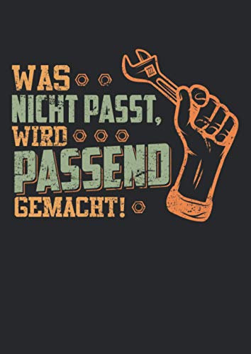 Notizbuch A4 punkte mit Softcover Design: Lustiger Handwerker Spruch Auto Bastler Geschenk Männer: 120 dotted (Punktgitter) DIN A4 Seiten