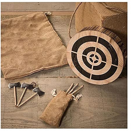 XinGxMei Wikinger Axt-Wurfspiel - Holzpfeil- und Axt-Frisbee-Spielzeug, EIN sehr interessantes und aufregendes Spiel für Partys, Wurfbeil-Spiel für drinnen und draußen (BRAUN)
