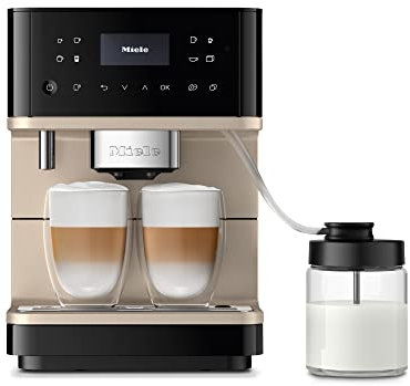 Miele NEW CM 6360 MilkPerfection Automatic Wifi Coffee Maker & Espresso Machine Combo, Obsidian Black & Clean Steel Metallic - Grinder, Milk Frother, Cup Warmer, Glass Milk Container