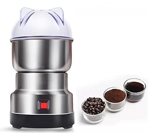 200W Electric Coffee Grinder,Coffee Bean Grinding Blender,150g Capacity Multifunction Food Mill Smash Machine with Transparent Cover for Coffee Beans, Nut,Spice, Seeds, Herbs