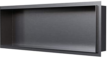 BERNSTEIN Wandnische aus Edelstahl NT206010X randlos -20 x 60 x 10 cm Einbauregal, befliesbare Wandnische mit Flexibler Einbau- Ideale Duschablage - Farbe:Gunmetal…