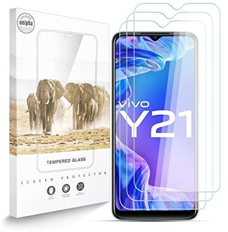 Zidwzidwei Verre Trempé Protecteur D'écran pour Vivo Y21 2021 [3 pièces], Dureté 9H, Haute Définition Sans Bulle, Résistant à la Rayure Film Protecteur pour Vivo Y21 2021