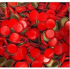 AlcoFermBrew Crown Caps Red 100pcs – Beer Bottle Closures 26mm – Homebrewing Bottle Caps