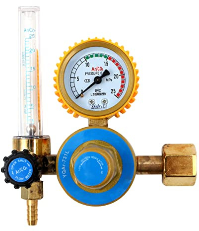 Shiwaki Argon Druckminderer Argon Druckregler Gas Saver Argon Manometer für Argon Lichtbogenschweißrohr CO2 MIG Tig Innengewinde Schweißgeräte